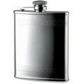 6 Oz. Shiny Stainless Steel Flask w/ Goth Border